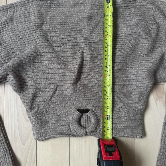 Tularosa “Deliz” O Ring Sweater – Ribbed Knit, Cropped Fit, Bell Sleeves - Picture 6 of 8